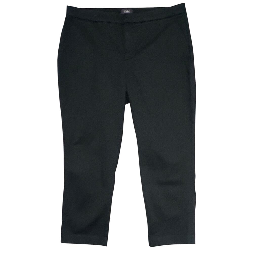 NYDJ Everyday Trouser Pants Women 16W Black Sateen Ankle Lift Tuck Plus Slim